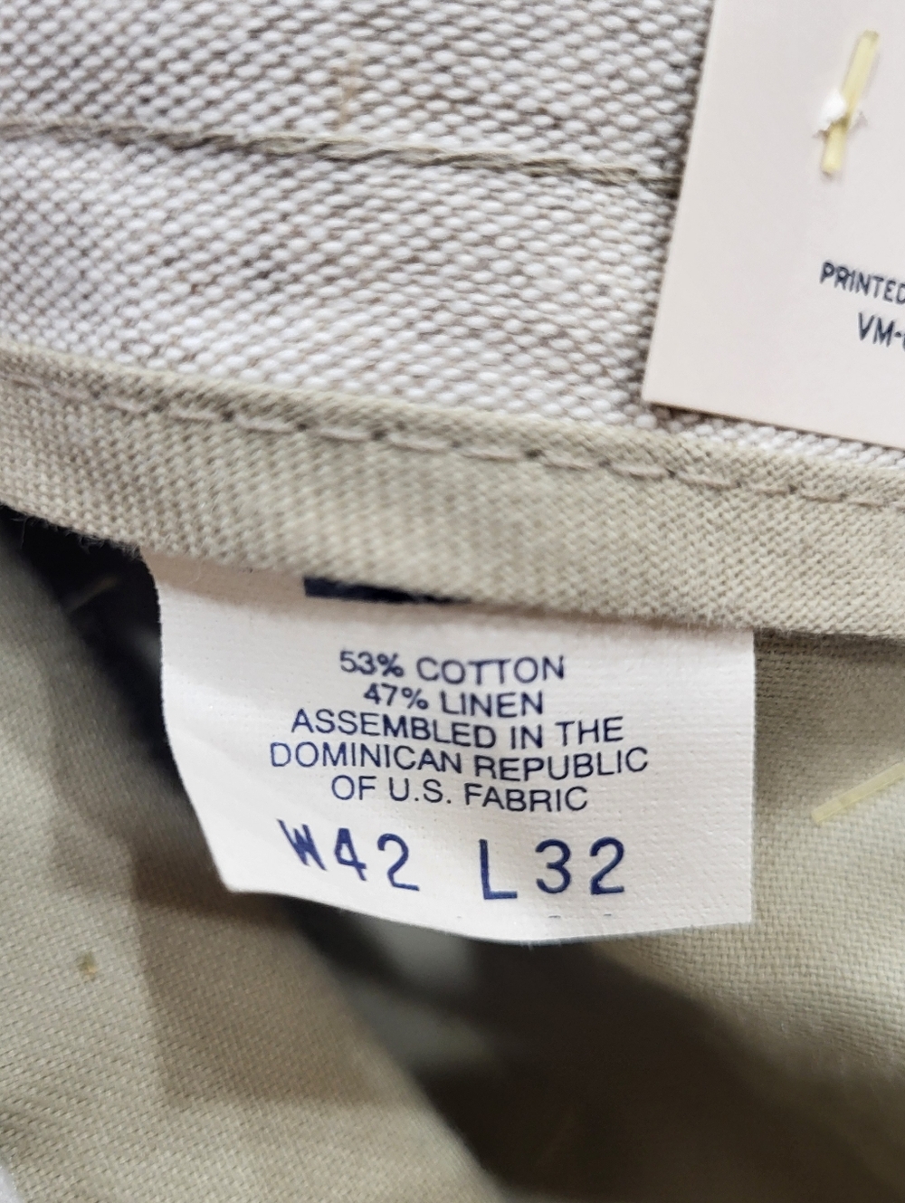 NWT Dockers Men's 42 Classic Linen Cotton Pants Trousers Khakis Beige Casual - Picture 7 of 7